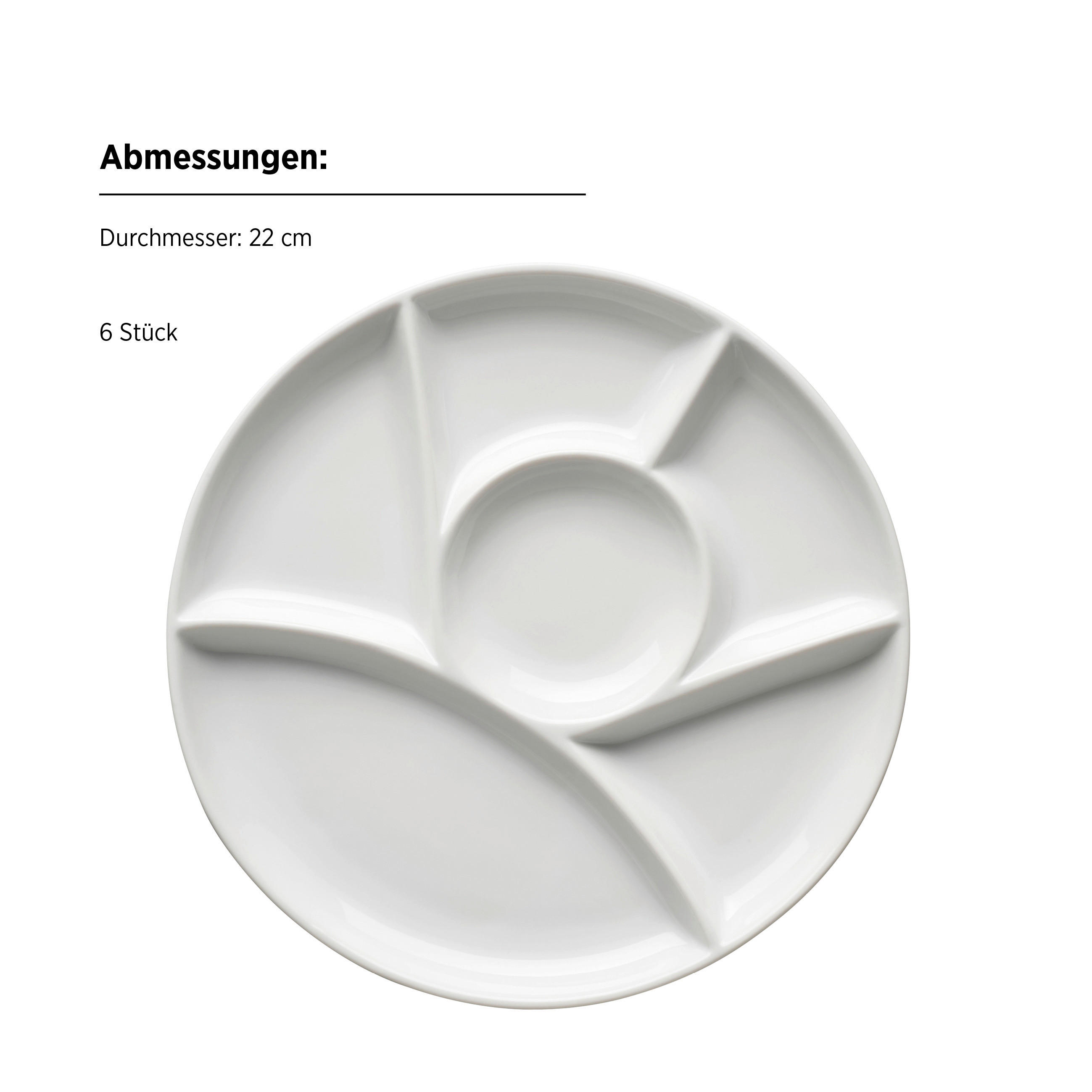 TELLERSET 6-teilig  - Weiß, Trend, Keramik (22cm) - Mäser