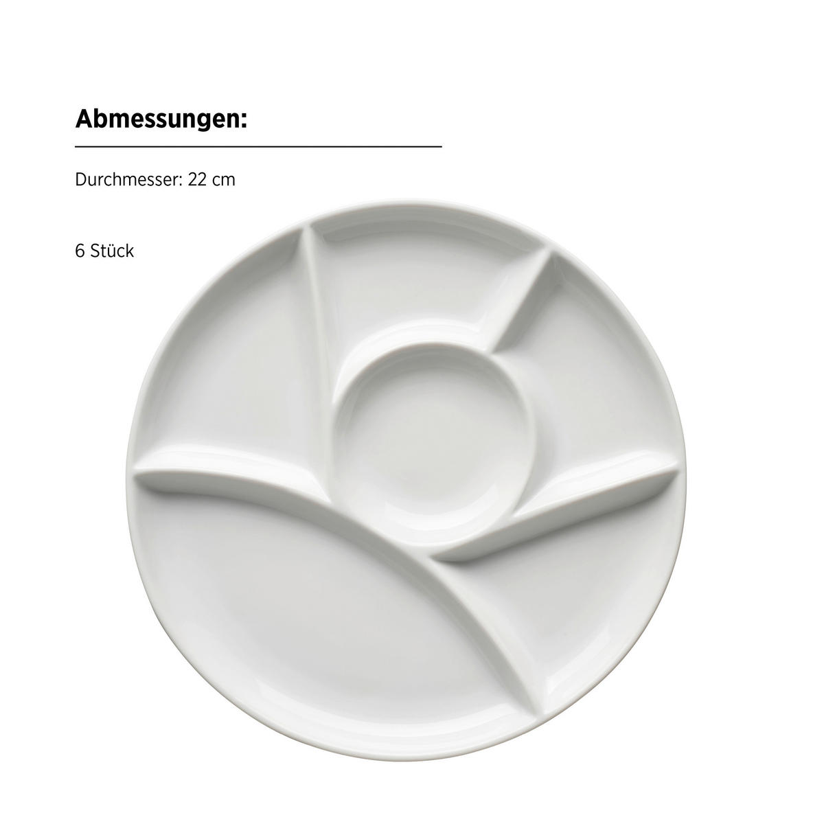 TELLERSET 6-teilig  - Weiß, Trend, Keramik (22cm) - Mäser