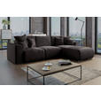 ECKSOFA Dunkelbraun Lederlook  - Chromfarben/Dunkelbraun, KONVENTIONELL, Kunststoff/Textil (293/195cm) - Carryhome