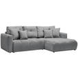 ECKSOFA in Chenille Grau, Dunkelgrau  - Dunkelgrau/Schwarz, MODERN, Kunststoff/Textil (276/172cm) - Hom`in