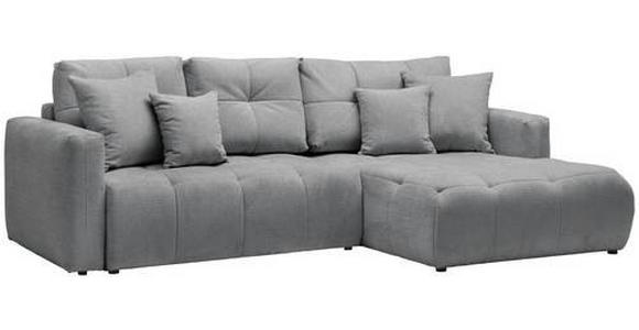 ECKSOFA in Chenille Grau, Dunkelgrau  - Dunkelgrau/Schwarz, MODERN, Kunststoff/Textil (276/172cm) - Hom`in