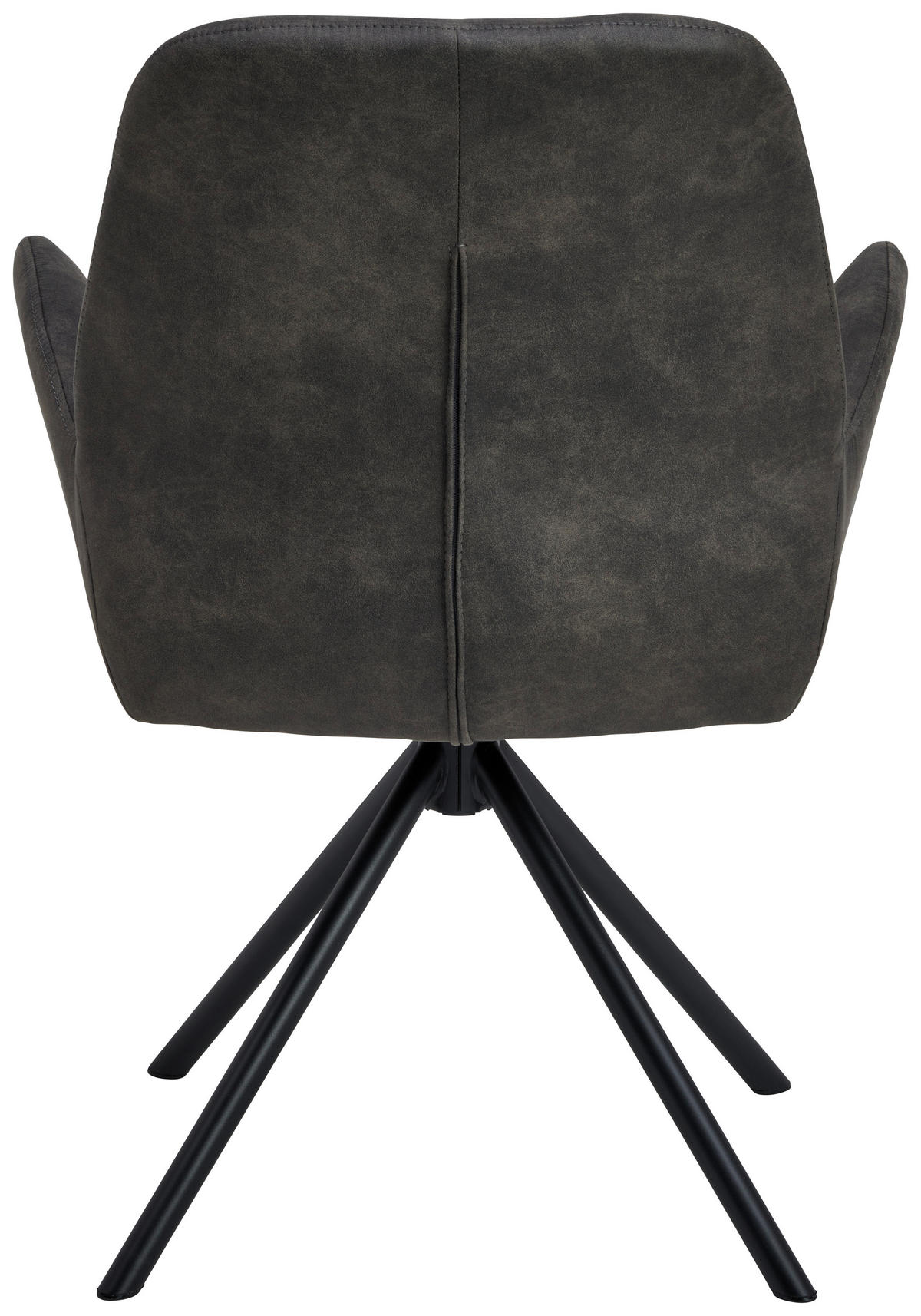 ARMLEHNSTUHL  Sitzfläche 360° drehbar, inklusive Armlehnen Webstoff  - Schwarz/Grau, Basics, Textil/Metall (60.5/88/62cm) - MID.YOU