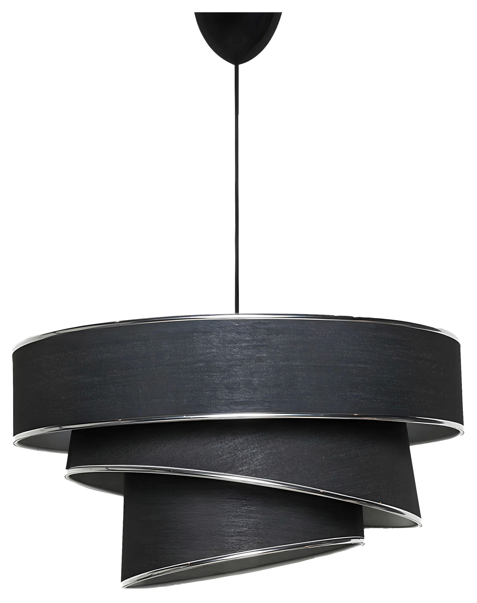 HÄNGELEUCHTE 40/72 cm   - Silberfarben/Schwarz, Design, Kunststoff/Textil (40/72cm) - P & B
