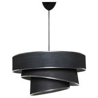 HÄNGELEUCHTE 40/72 cm   - Silberfarben/Schwarz, Design, Kunststoff/Textil (40/72cm) - P & B