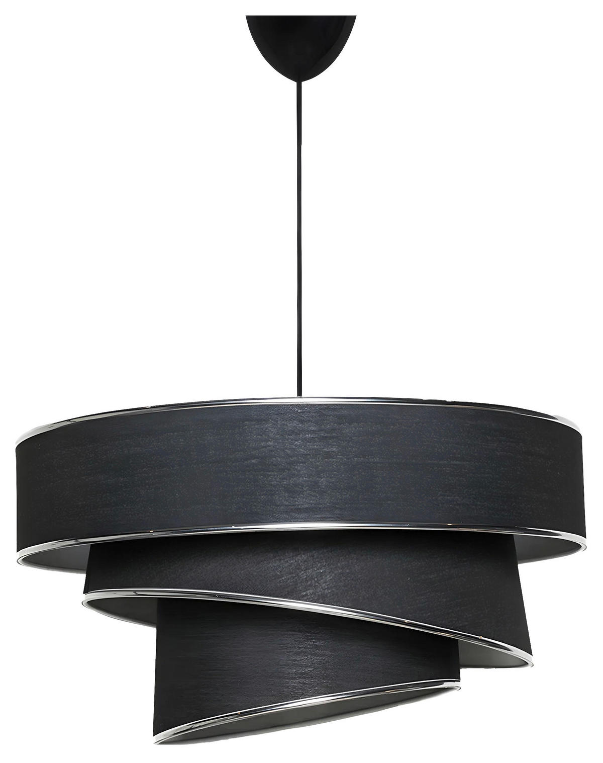 HÄNGELEUCHTE 40/72 cm   - Silberfarben/Schwarz, Design, Kunststoff/Textil (40/72cm) - P & B
