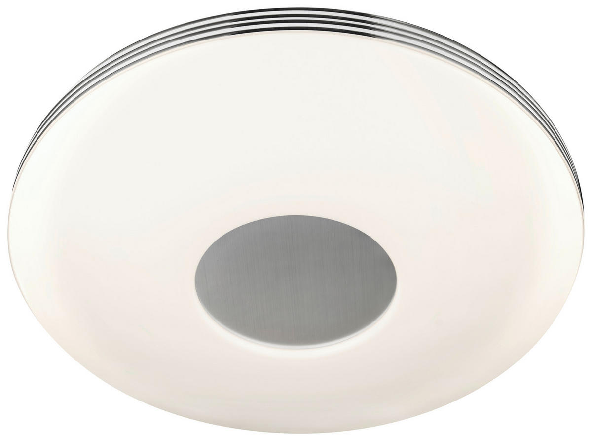 Plafonieră Cu Led - alb/culoare crom, Basics, plastic/metal (34/10cm) - Novel