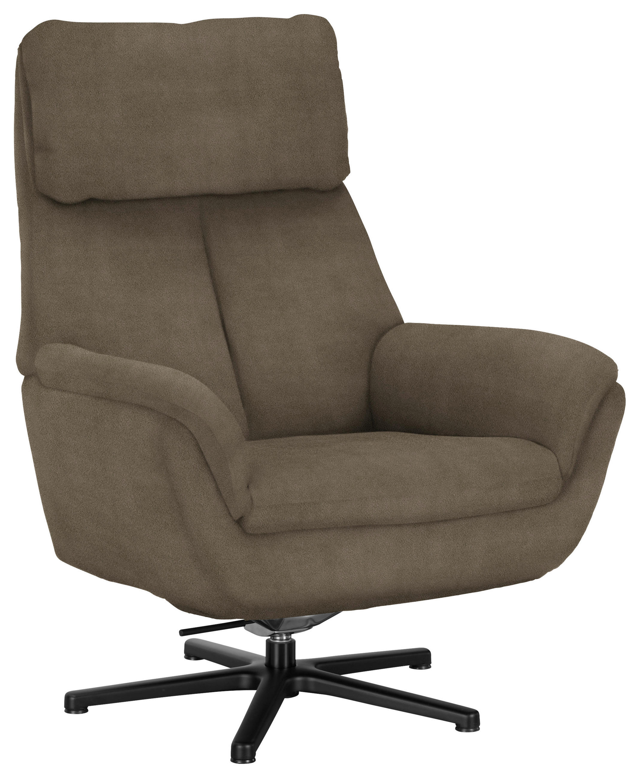 RELAXSESSEL in Textil Graubraun  - Graubraun/Schwarz, Design, Textil/Metall (79/108/89cm) - Beldomo Style