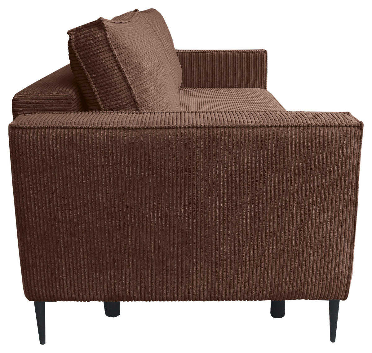 SCHLAFSOFA  mit Liegefunktion, Rücken echt, haustierfreundlicher Bezug Cord Dunkelbraun  - Dunkelbraun/Schwarz, KONVENTIONELL, Textil/Metall (222/93/98cm) - Carryhome
