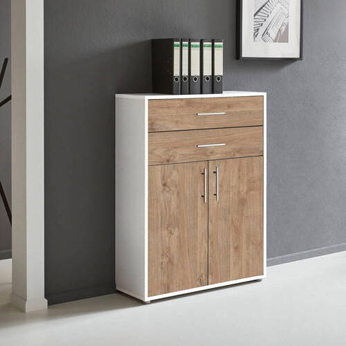 AKTENSCHRANK 84,5/114/33 cm  - Eichefarben/Weiß, MODERN, Holzwerkstoff (84,5/114/33cm) - MID.YOU