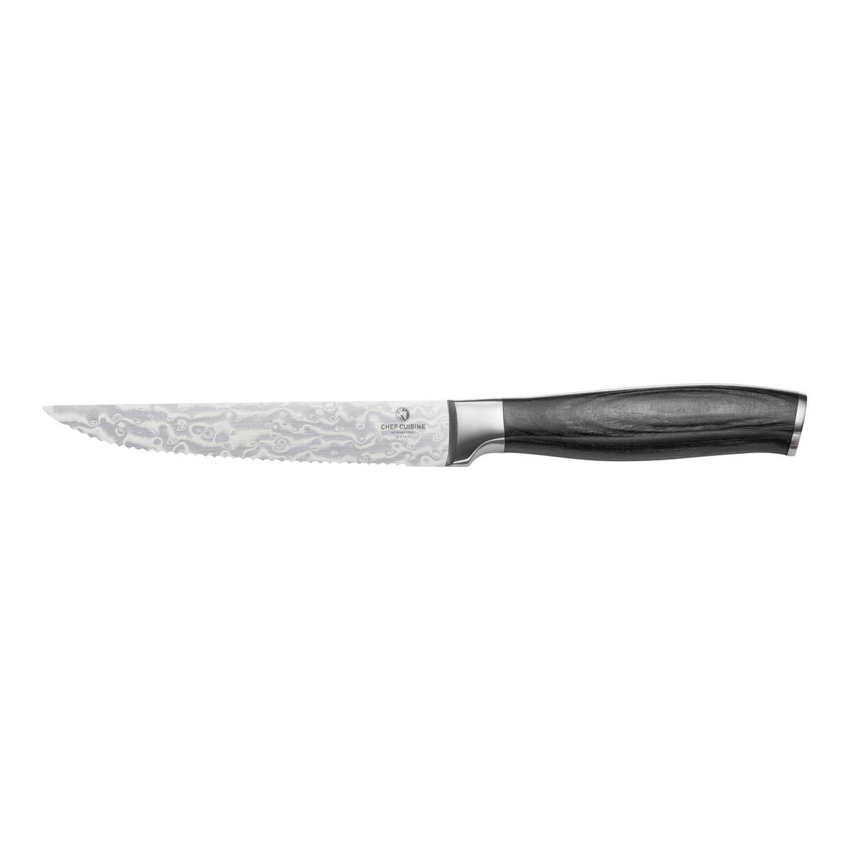 STEAKMESSERSET  - Edelstahlfarben/Schwarz, Basics, Holz/Metall (27.1/12.9/4.2cm) - CHEF CUISINE