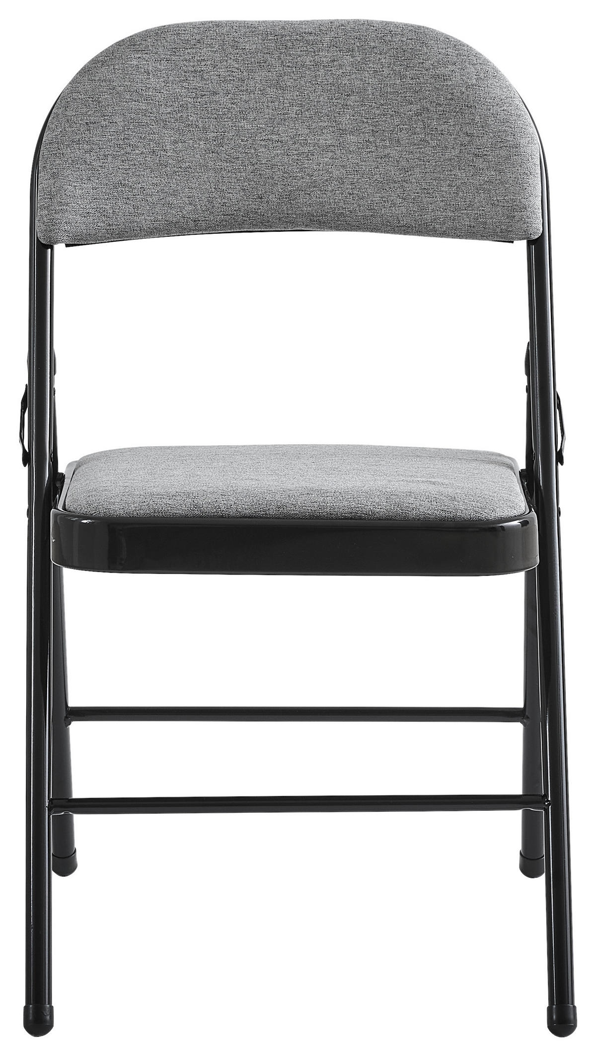 KLAPPSTUHL in Metall, Textil Schwarz, Hellgrau  - Hellgrau/Schwarz, Basics, Textil/Metall (46,5/79/47cm) - Boxxx
