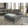 WOHNLANDSCHAFT in Webstoff Hellgrau  - Hellgrau/Schwarz, Design, Textil/Metall (208/354/157cm) - Dieter Knoll