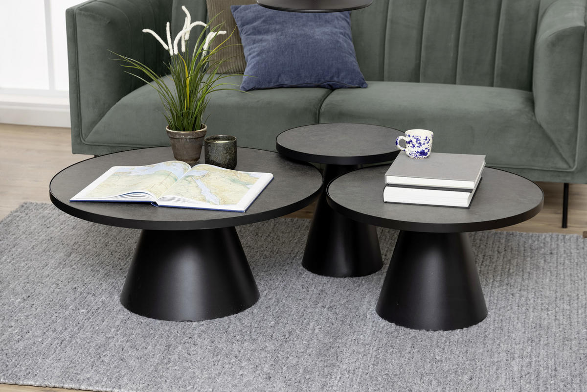 COUCHTISCH in Metall, Glas, Keramik  - Schwarz, Konventionell, Glas/Keramik (85,7/40cm)