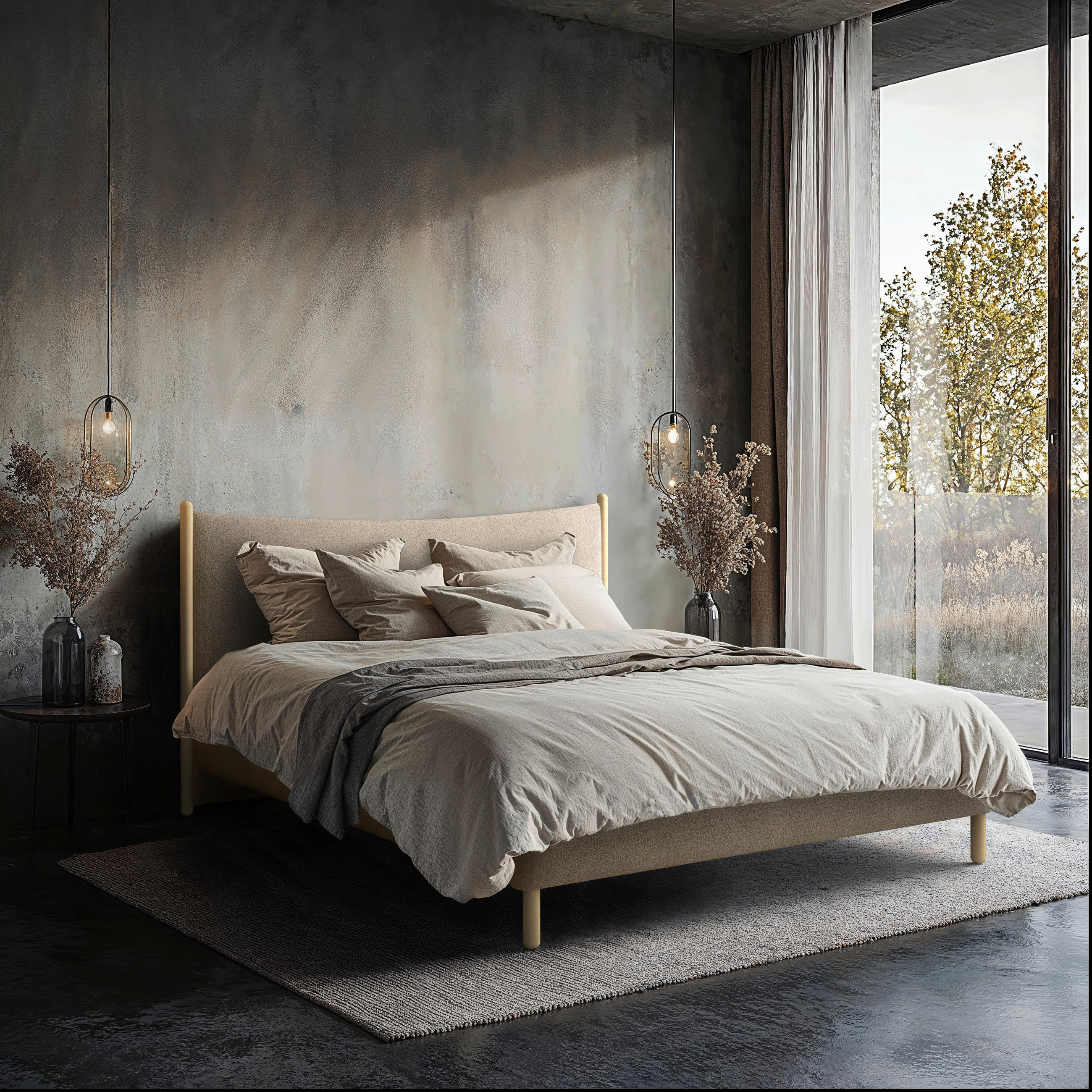 POLSTERBETT 140/200 cm,  in Braun, gepolstertes Kopfteil, Lattenrost, Bettkasten,  - Buchefarben/Braun, MODERN, Holz/Holzwerkstoff (140/200cm) - MID.YOU