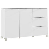 KOMODA, bela  - barve nerjavečega jekla/bela, Design, kovina/umetna masa (165/105,1/52,2cm) - Hom`in