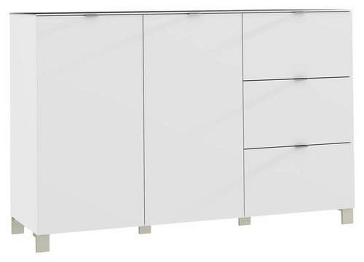 KOMODA, bela  - barve nerjavečega jekla/bela, Design, kovina/umetna masa (165/105,1/52,2cm) - Hom`in