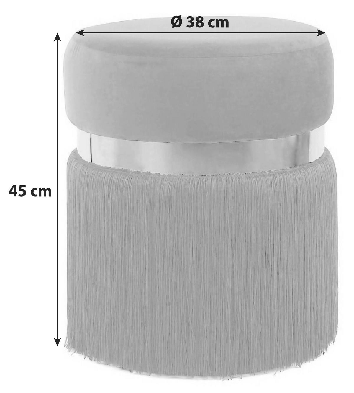 TABURET, kov, plast, textil, 38/45/38 cm - černá/barvy stříbra, Design, kov/textil (38/45/38cm) - MID.YOU