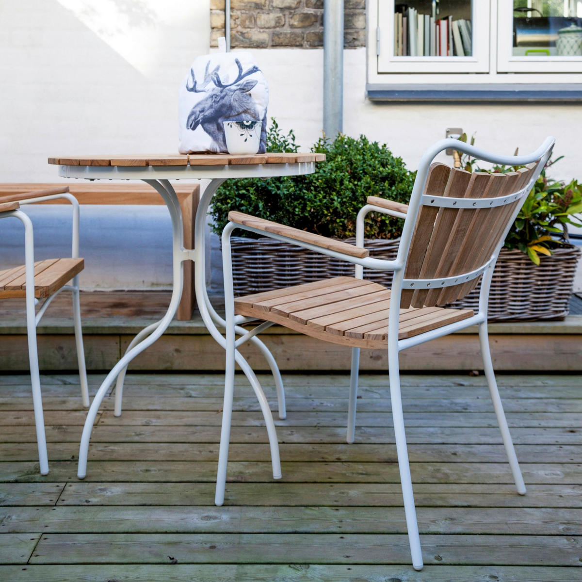 BALKONSET   - Weiß, Natur, Holz - Gardenson