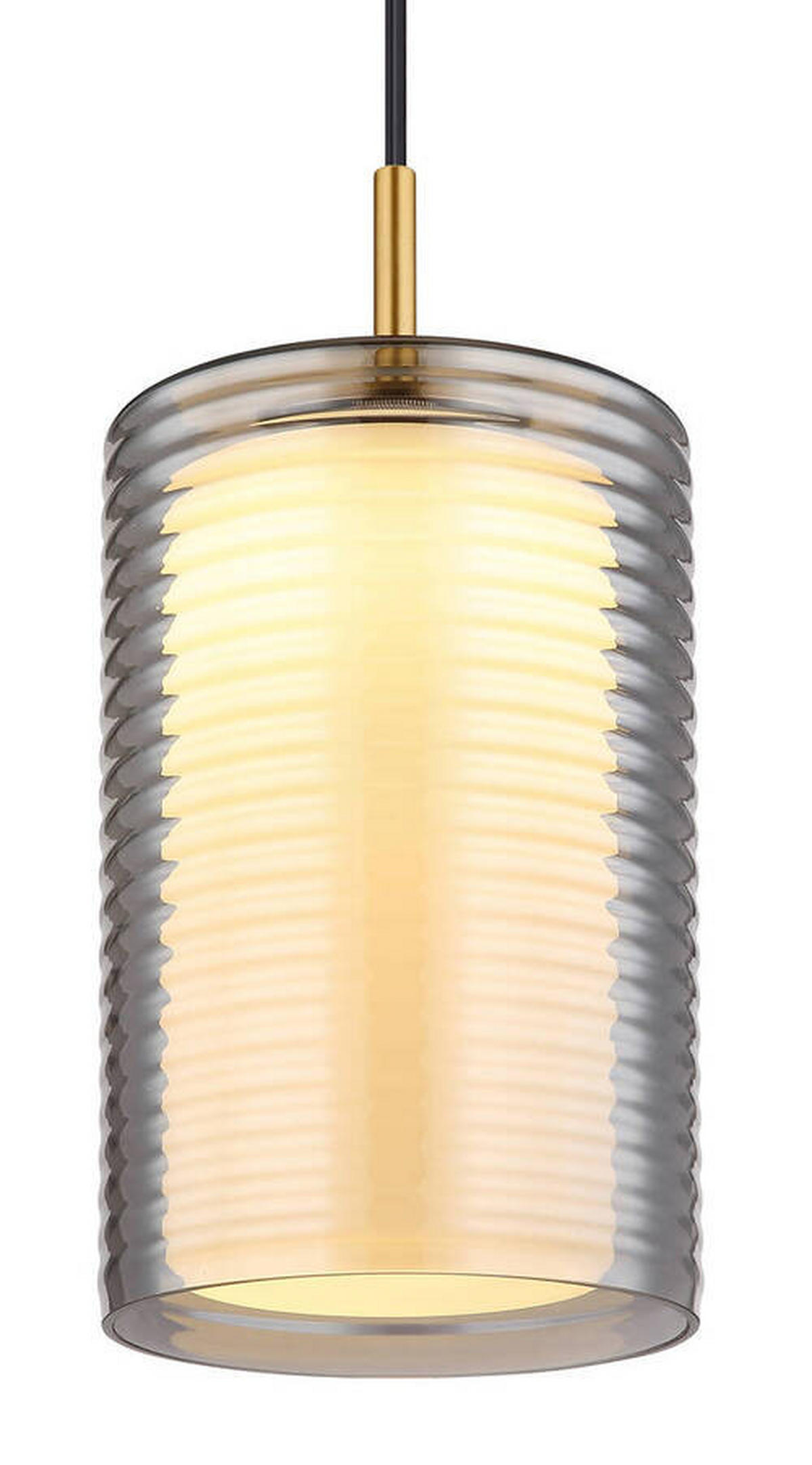 VISEČA LED-SVETILKA   //3000 K/230 V/ - črna/barve medenine, Design, kovina/steklo (18/150cm) - Globo