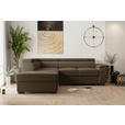 ECKSOFA  in Flachgewebe Braun  - Schwarz/Braun, KONVENTIONELL, Kunststoff/Textil (220/266cm) - Carryhome