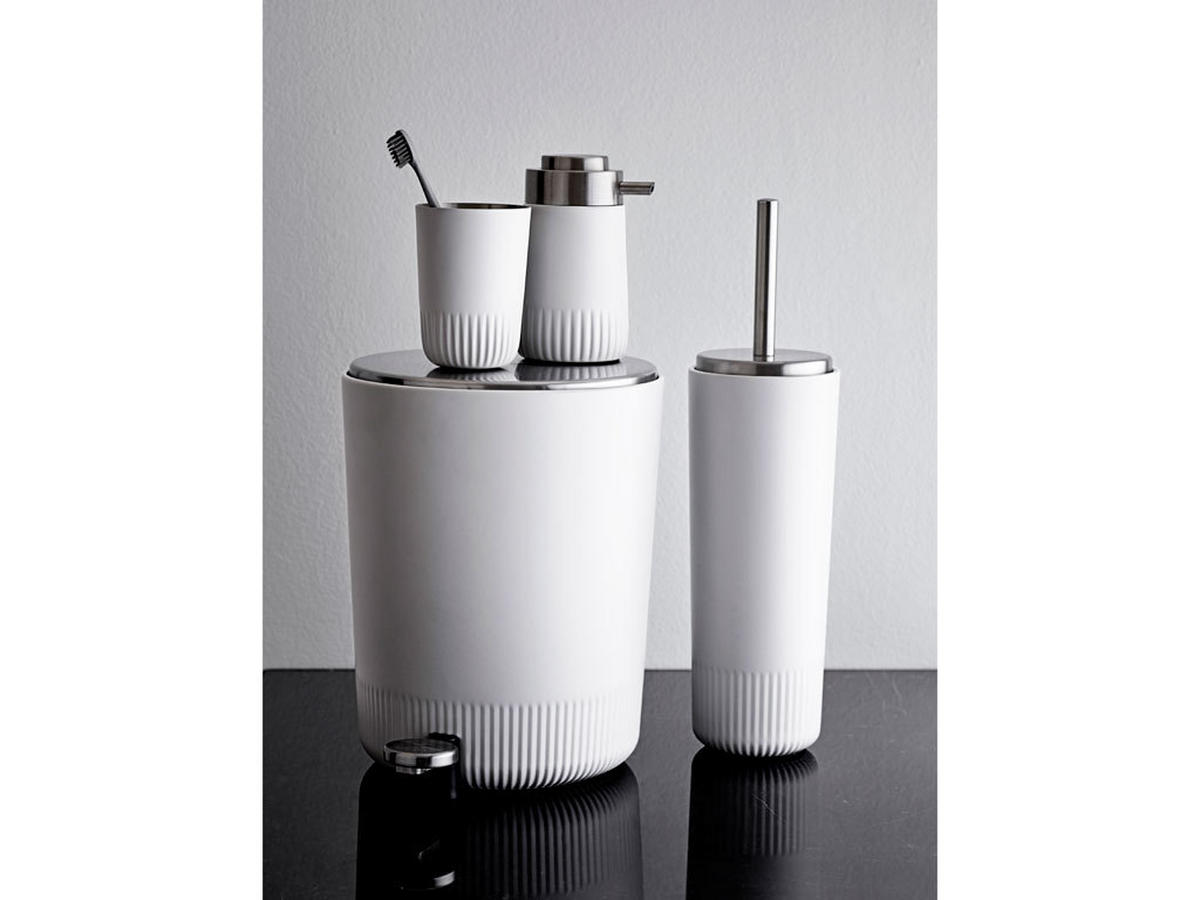 WC-BÜRSTE in Metall  Kunststoff   - Weiß, Trend, Kunststoff/Metall (11/30cm)