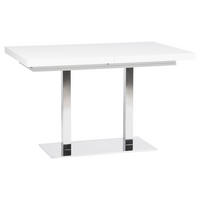 ESSTISCH Weiß, Edelstahlfarben rechteckig  ausziehbar  - Edelstahlfarben/Weiß, KONVENTIONELL, Holzwerkstoff/Metall (120/80/74cm) - MID.YOU