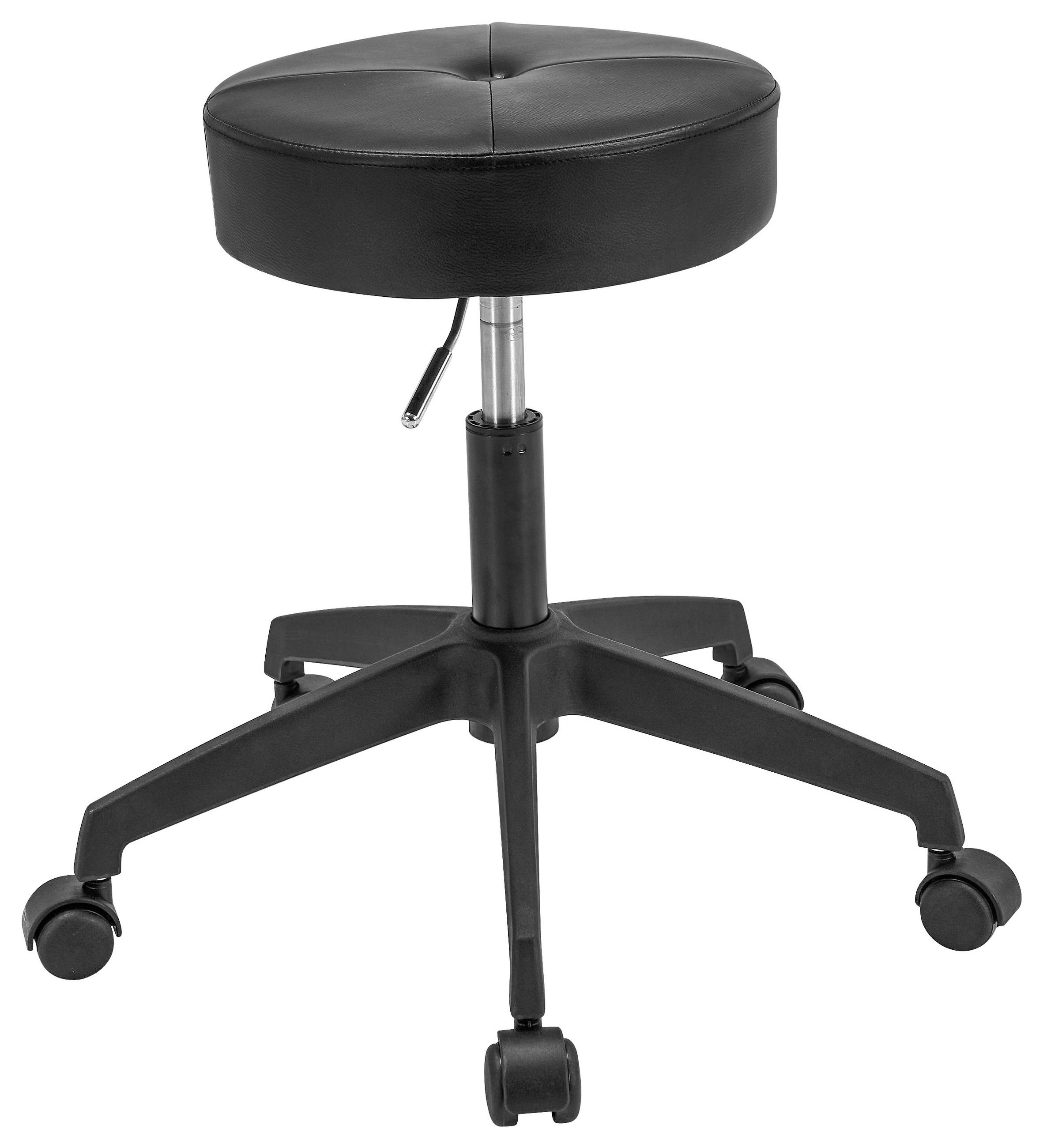 BÜROHOCKER Schwarz, Silberfarben  - Silberfarben/Schwarz, KONVENTIONELL, Kunststoff/Textil (35/49-61/35cm) - Carryhome