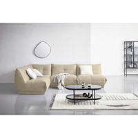 ECKSOFA Creme Lederlook  - Creme, Trend, Textil (210/315cm) - Livetastic