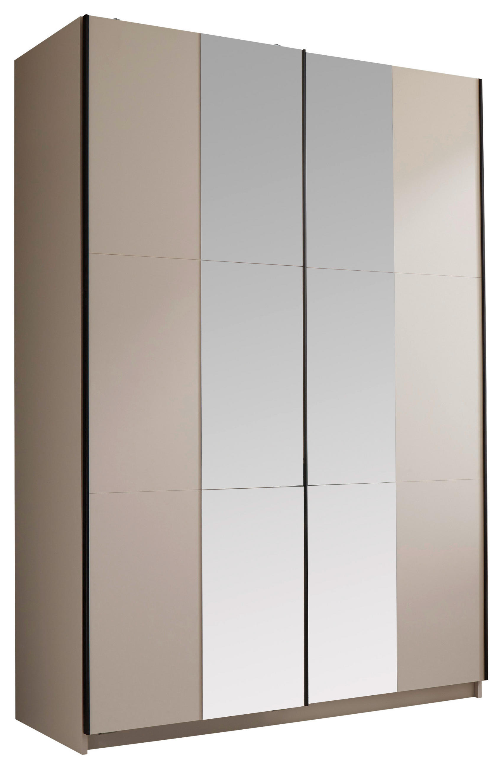 GARDEROB MED SKJUTDÖRRAR 151/219/60 cm,  i kashmir, 2 dörrar  - svart/kashmir, Klassisk, metall/trämaterial (151/219/60cm) - Best Price