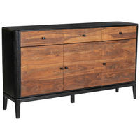 SIDEBOARD  160/87/40 cm 3 Schublade(n)  - Schwarz/Naturfarben, Design, Holz/Metall (160/87/40cm) - Ambia Home
