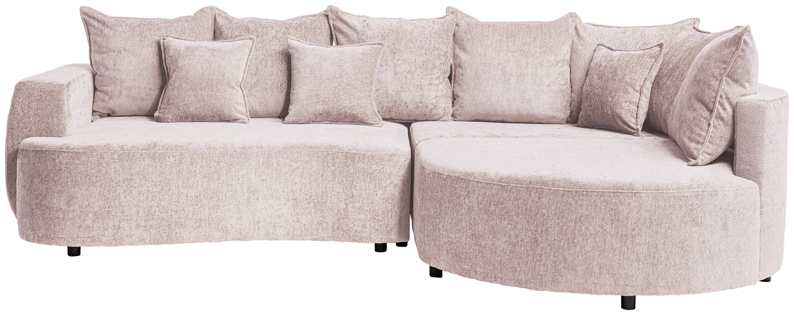 ECKSOFA Beige Chenille  - Beige/Schwarz, Design, Kunststoff/Textil (307/194cm) - Carryhome