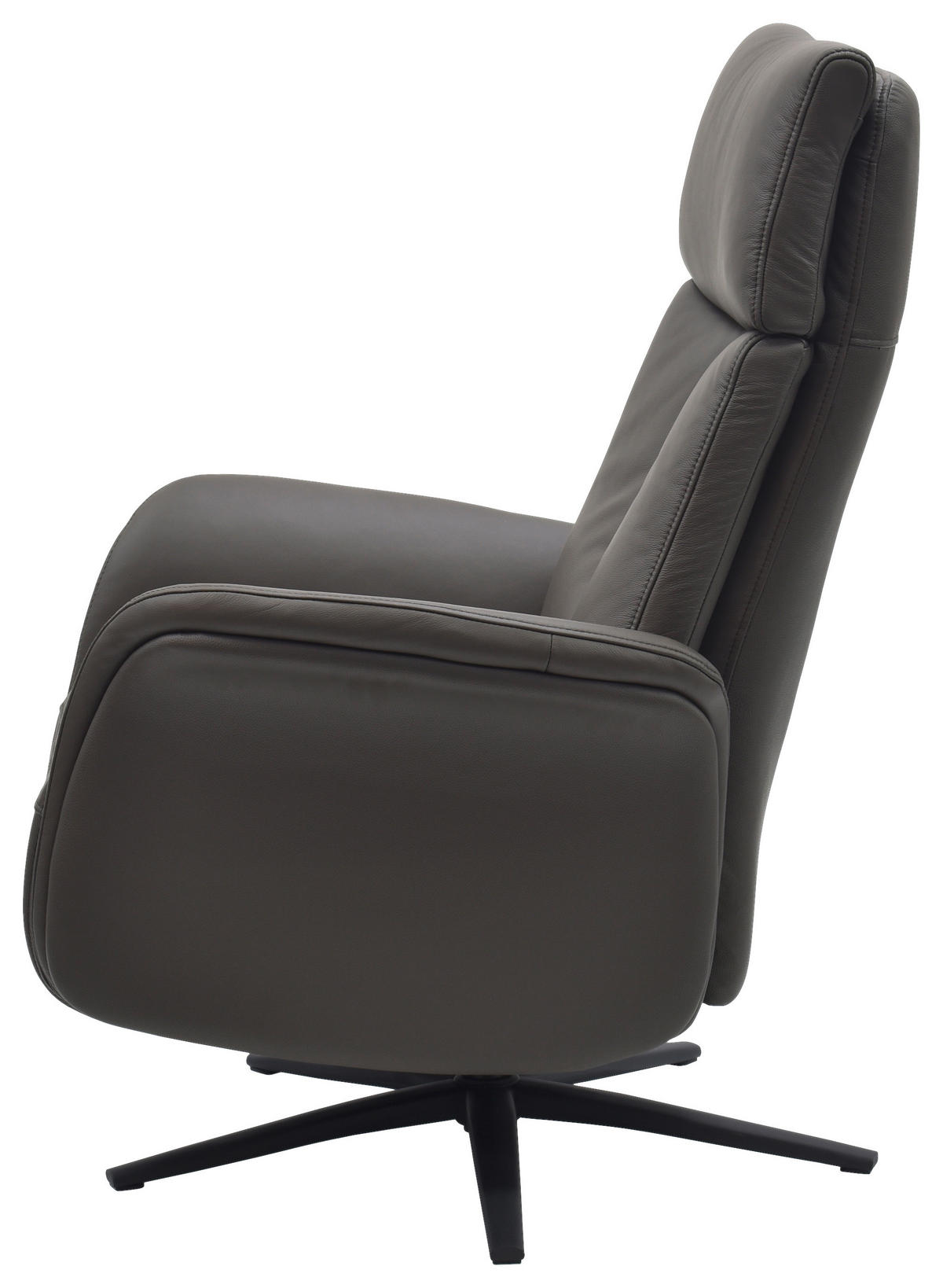 RELAXSESSEL Lederlook Echtleder    - Dunkelbraun/Schwarz, Design, Leder/Holz (75/109/84/148/84cm) - Livetastic