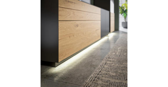 LOWBOARD Celika in 181/55/40 cm - Wildeiche/Anthrazit, Natur, Holz/Holzwerkstoff (181/55/40cm) - Dieter Knoll