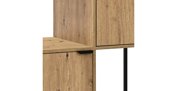 AKTENREGAL 84/100/40 cm  - Schwarz/Eiche Artisan, Design, Holzwerkstoff/Metall (84/100/40cm) - Carryhome