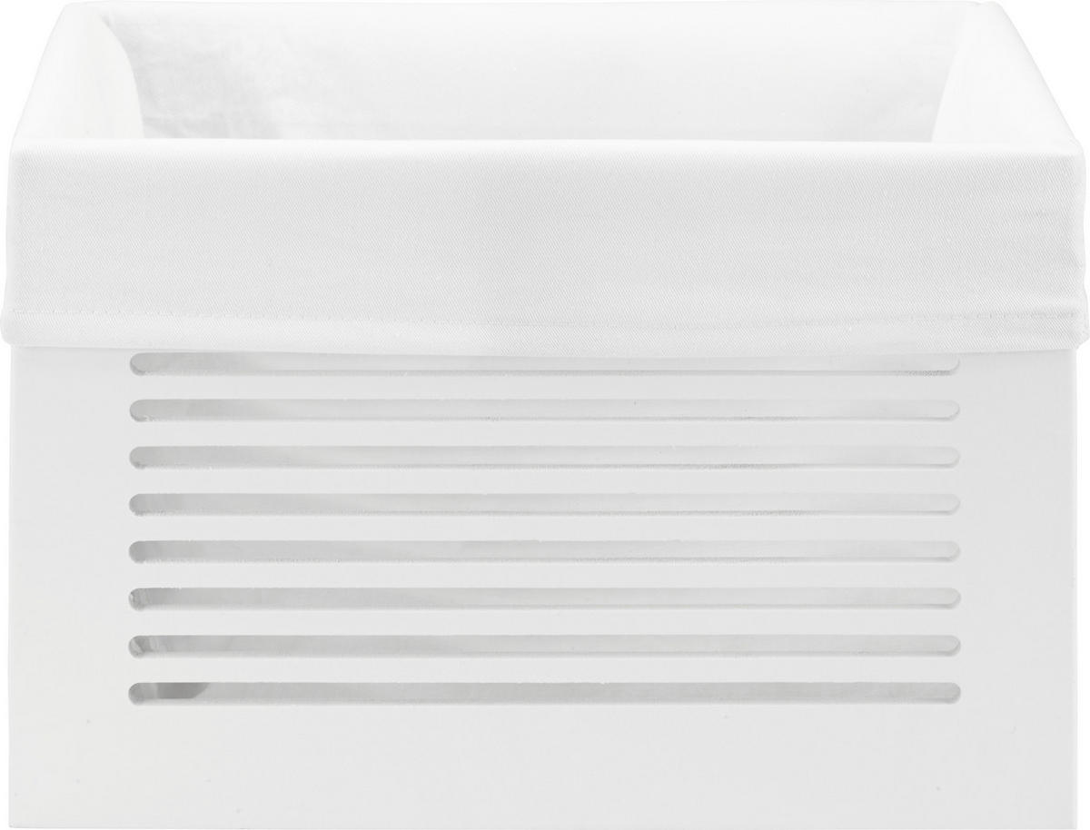 REGALKORB  - Weiß, Design, Holz/Textil (36/25/23cm) - Landscape