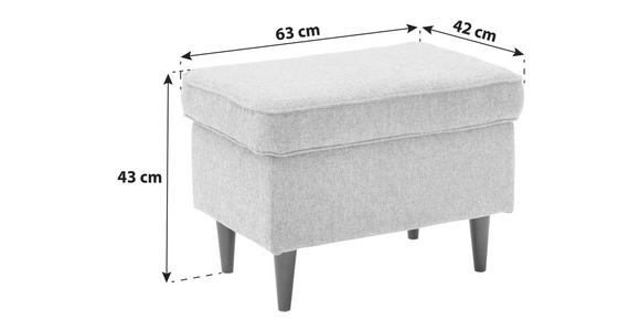 HOCKER Mikrovelours Grau  - Schwarz/Grau, Basics, Holz/Textil (63/43/42cm) - Carryhome