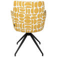 ARMLEHNSTUHL  in Eisen Jacquard  - Gelb/Schwarz, Design, Textil/Metall (59/89,5/63cm) - Novel