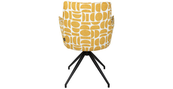 ARMLEHNSTUHL in Eisen Jacquard - Gelb/Schwarz, Design, Textil/Metall (59/89,5/63cm) - Novel