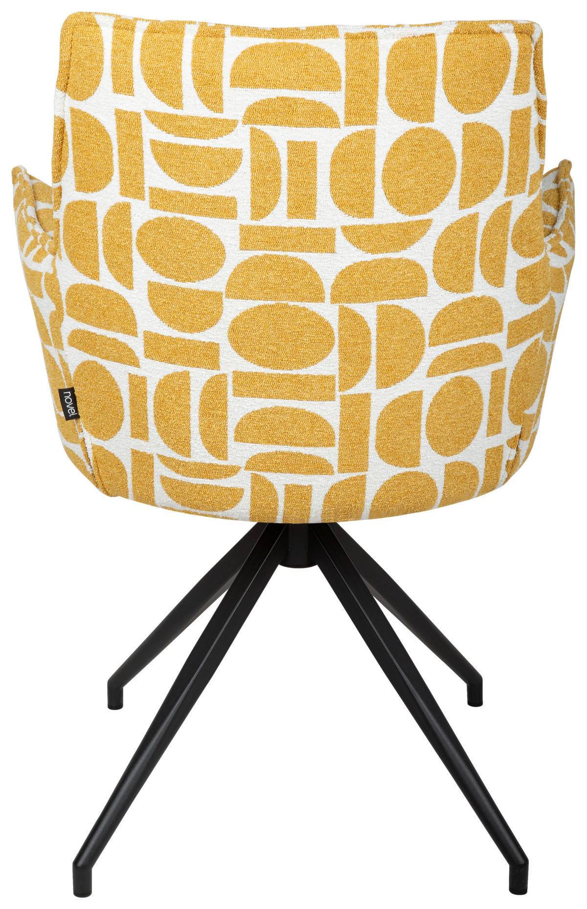 ARMLEHNSTUHL  in Eisen Jacquard  - Gelb/Schwarz, Design, Textil/Metall (59/89,5/63cm) - Novel
