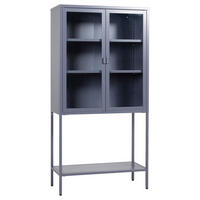 VITRINE  in Grau  - Grau, Design, Metall (75/150/35cm) - Livetastic