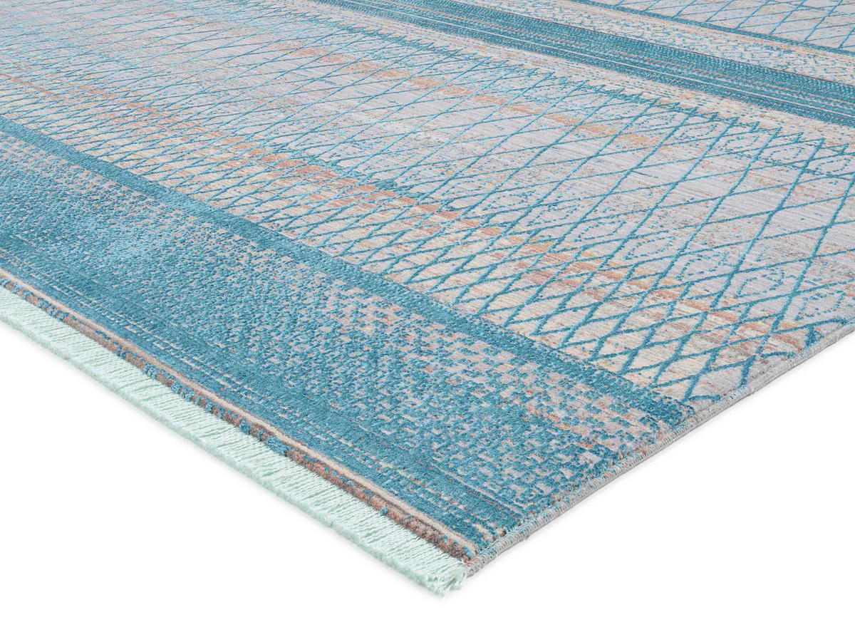 WEBTEPPICH 140/190 cm Tinto Maestro Grau, Türkis  - Türkis/Grau, Design, Textil (140/190cm) - Dieter Knoll