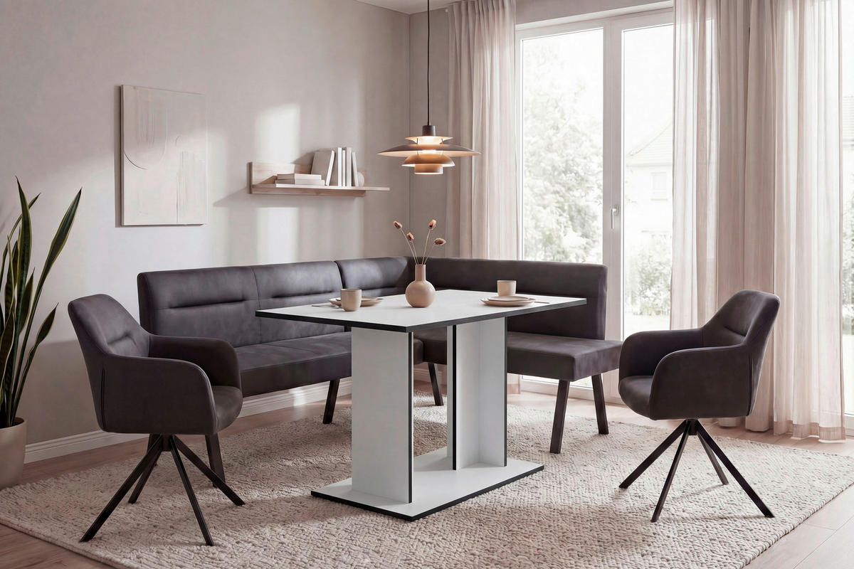 ESSTISCH 110/70/75 cm Nachbildung  Holzwerkstoff rechteckig Weiß  - Weiß, MODERN, Holzwerkstoff (110/70/75cm) - MID.YOU