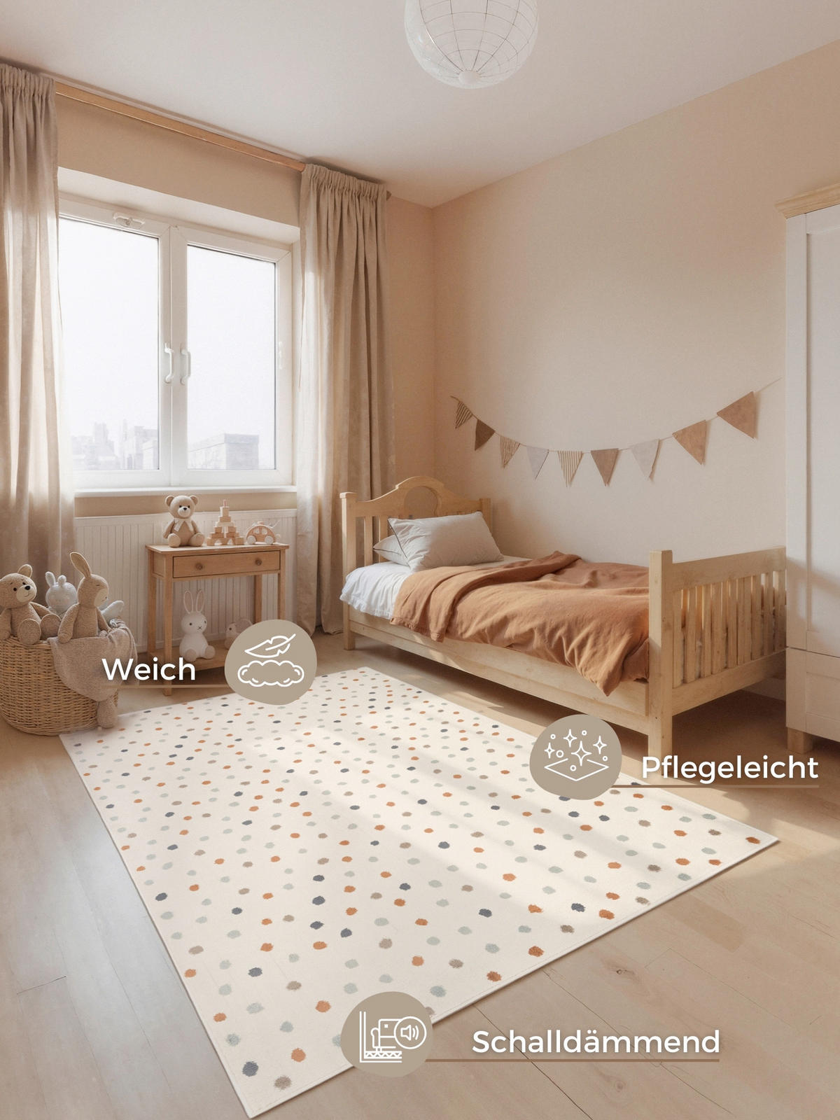 KINDERTEPPICH 120/170 cm Adventures Punkte  - Multicolor/Creme, Design, Kunststoff/Textil (120/170cm) - Hanse Home