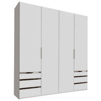 DREHTÜRENSCHRANK 200/216/58 cm 4-türig Weiß  - Chromfarben/Weiß, MODERN, Holzwerkstoff/Kunststoff (200/216/58cm) - MID.YOU