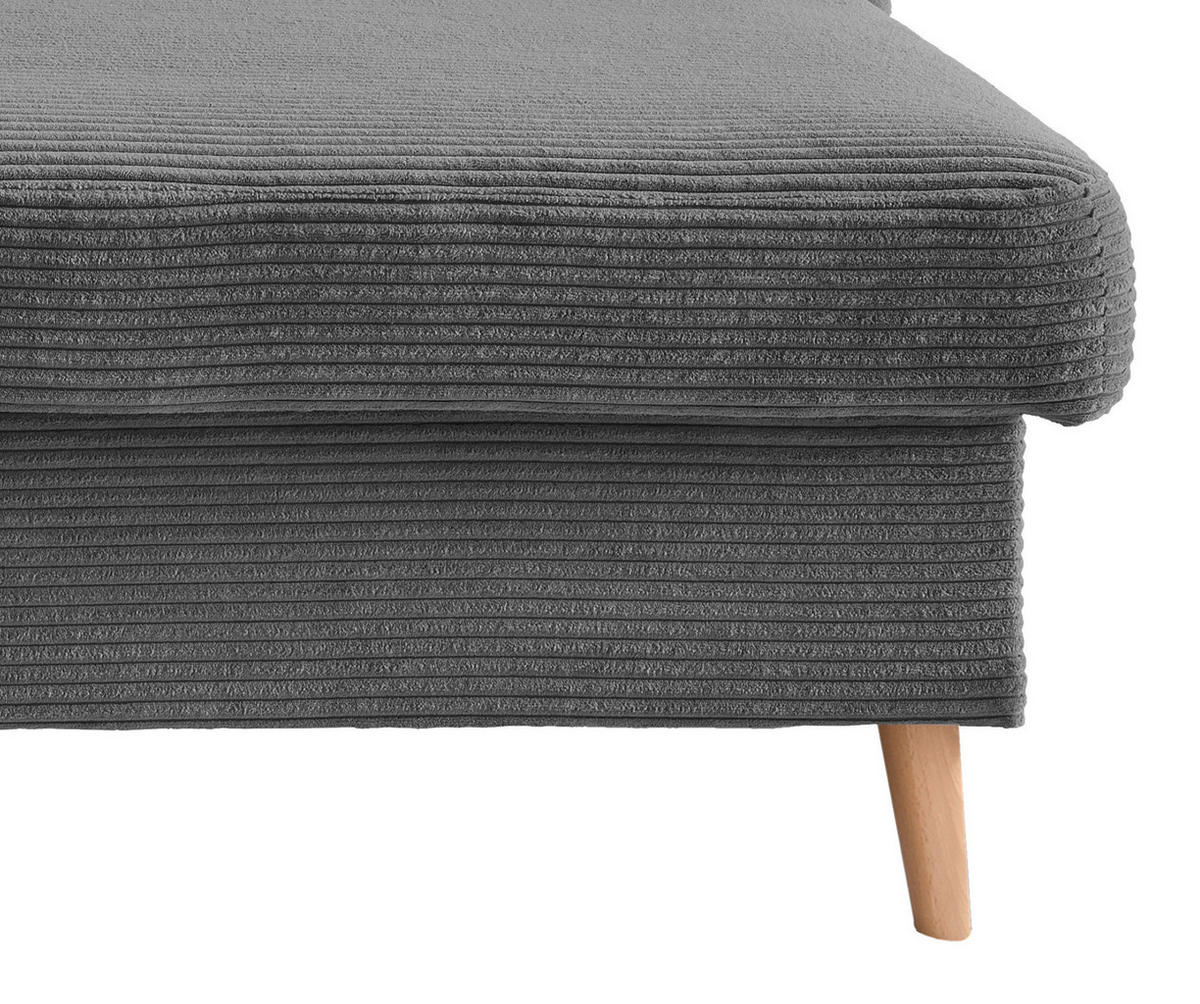 HOCKER in Textil Grau  - Naturfarben/Grau, Design, Holz/Textil (61/43/61cm) - P & B