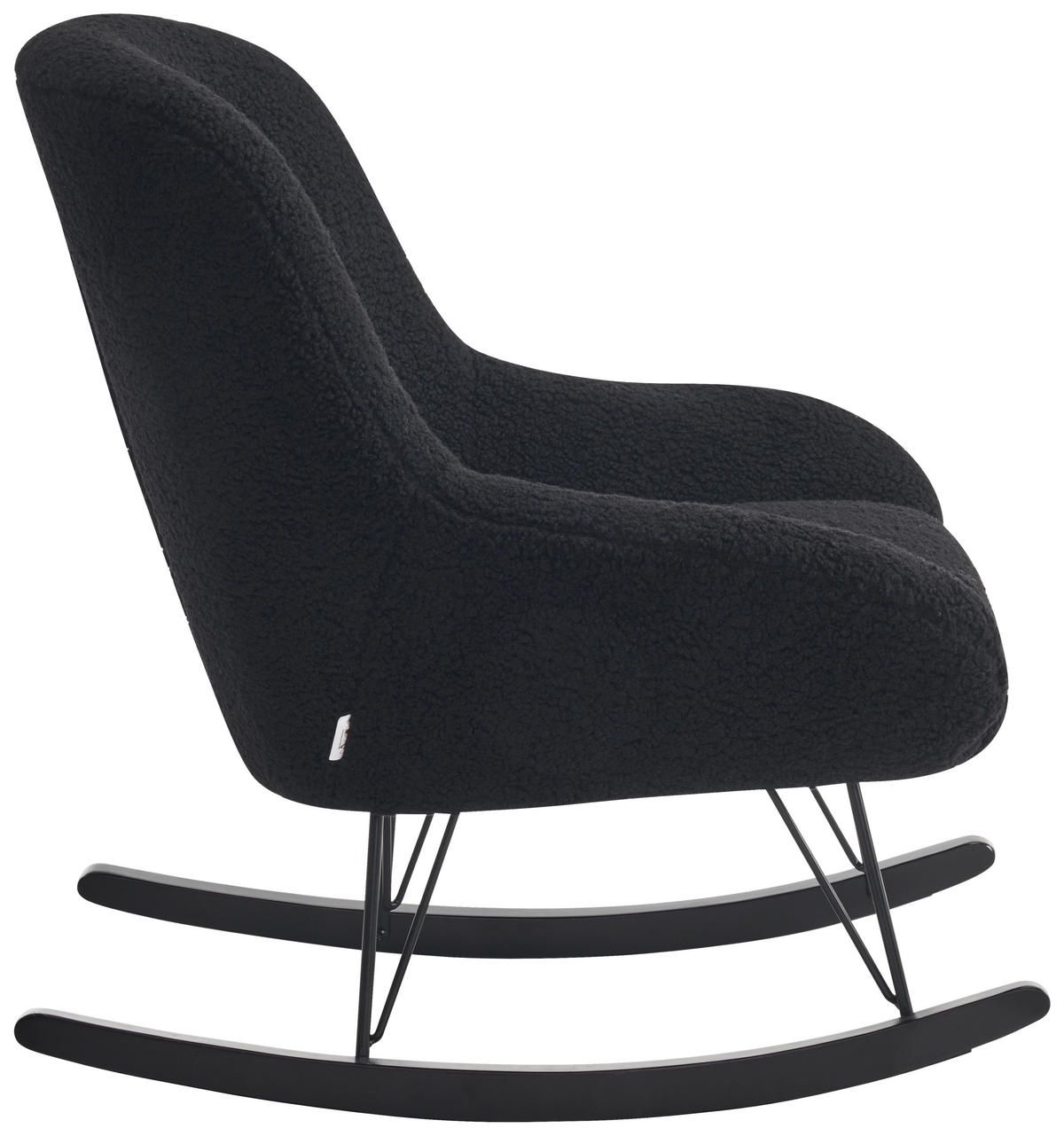 SCHAUKELSTUHL in Bouclé Schwarz  - Schwarz, MODERN, Holz/Textil (73/83/94cm) - MID.YOU