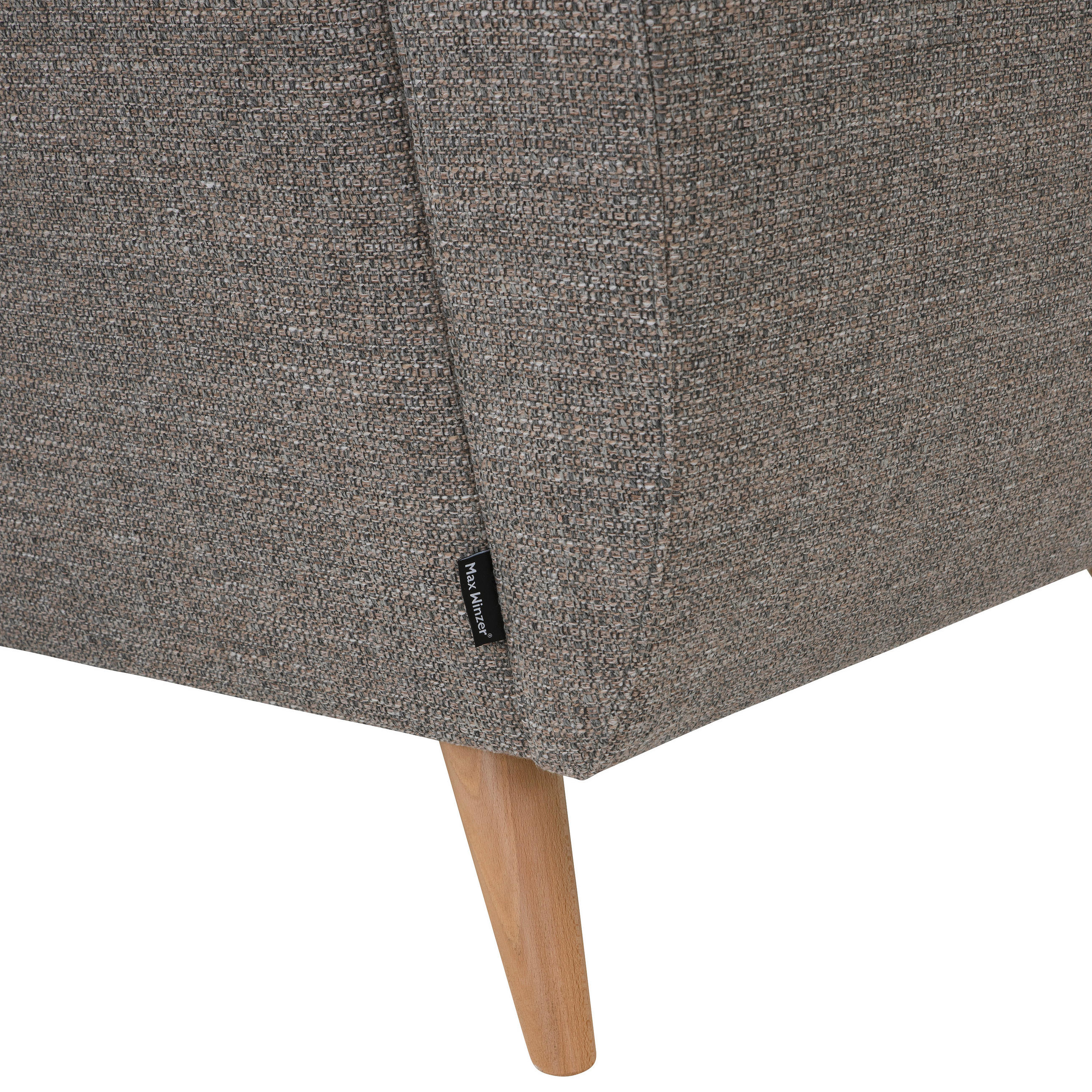 ZWEISITZER-SOFA Flachgewebe Grau  - Naturfarben/Grau, Design, Holz/Textil (136/85/82cm) - Max Winzer
