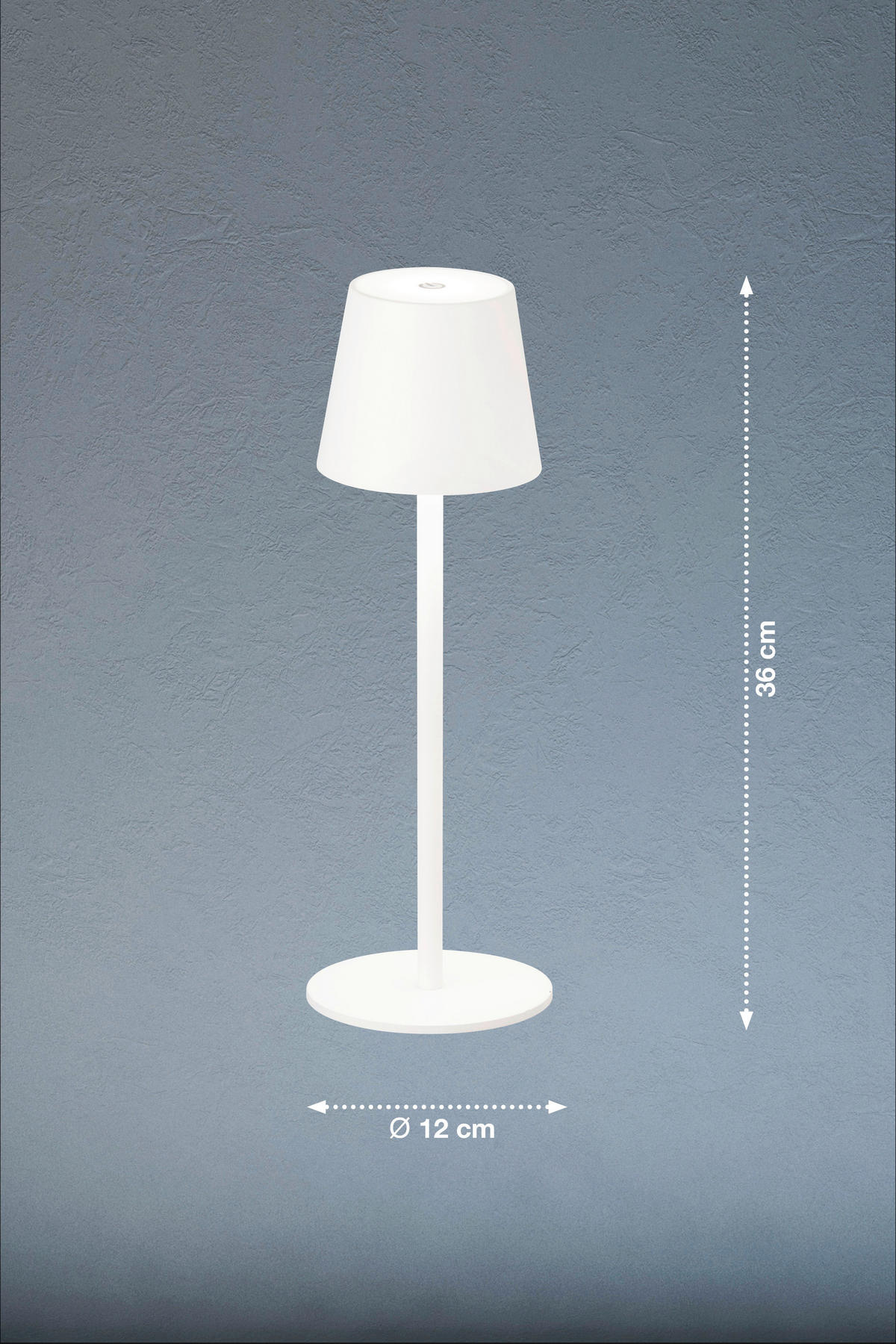 AKKU-TISCHLEUCHTE Tropea 12/38 cm   - Sandfarben/Weiß, KONVENTIONELL, Metall (12/38cm)