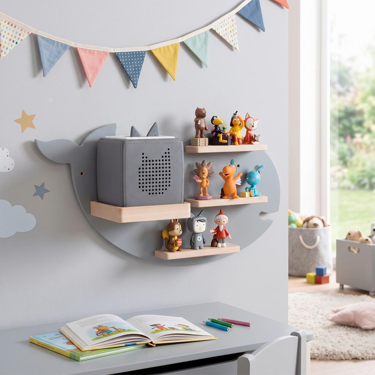 KINDERREGAL  - Grau, Modern, Holzwerkstoff (51/29/19cm) - Livetastic