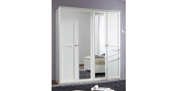 DREHTÜRENSCHRANK in Weiß - Weiß/Braun, KONVENTIONELL, Glas/Holzwerkstoff (180/210/58cm) - Cantus